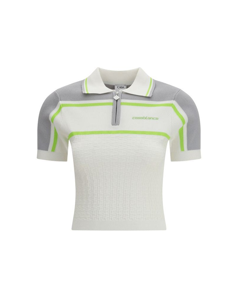 Casablanca White Viscose Polo Shirt