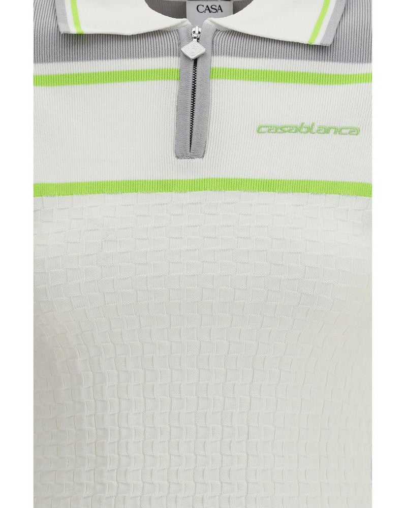 Casablanca White Viscose Polo Shirt
