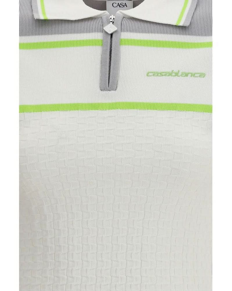 Casablanca White Viscose Polo Shirt