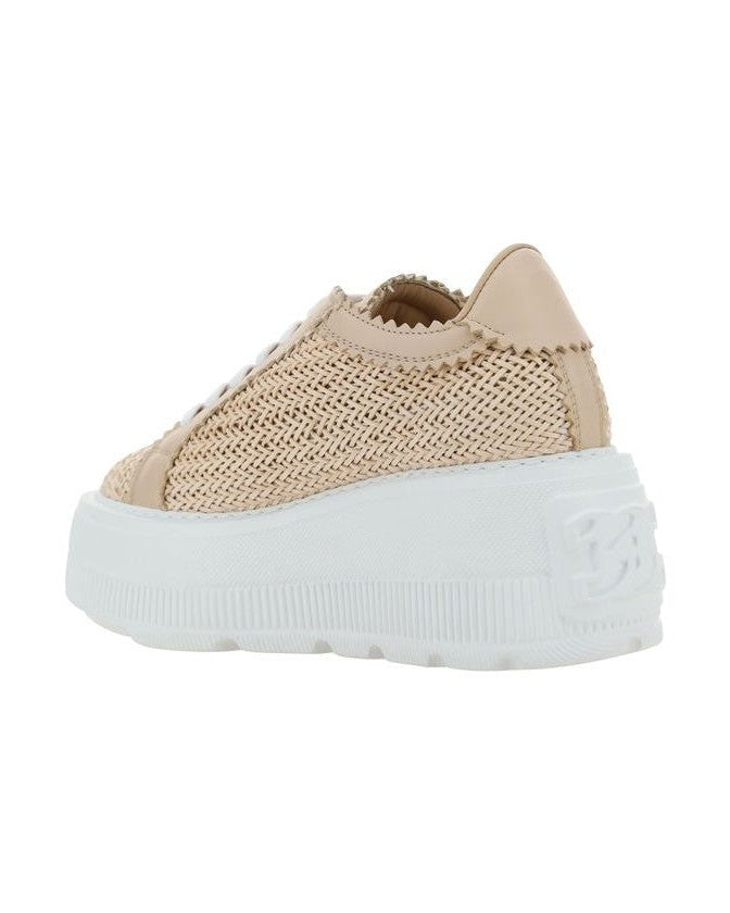 Casadei Beige Other Fibres Chunky Sneakers Glam Steals
