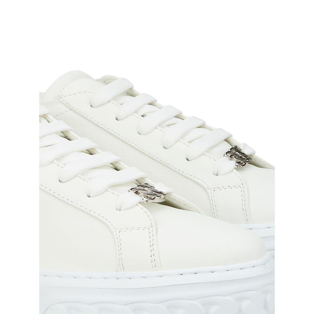 Casadei Sleek Leather White Sneakers Glam Steals