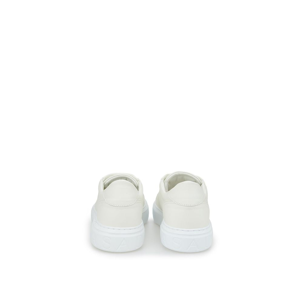 Casadei Sleek Leather White Sneakers Glam Steals