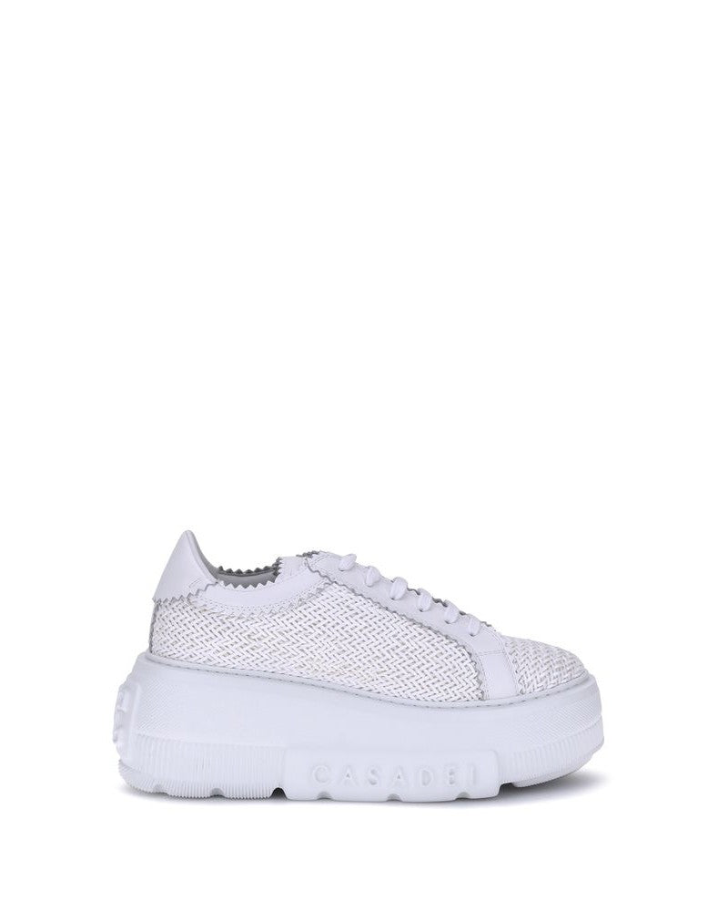 Casadei White Other Fibres Platform Sneakers Glam Steals