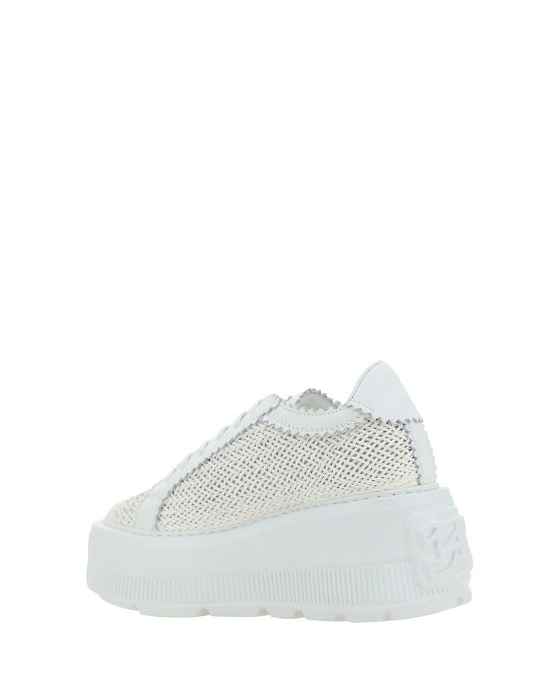 Casadei White Other Fibres Platform Sneakers Glam Steals