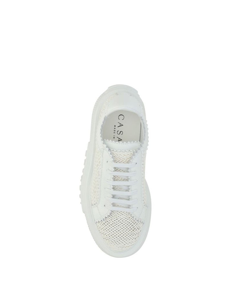 Casadei White Other Fibres Platform Sneakers Glam Steals