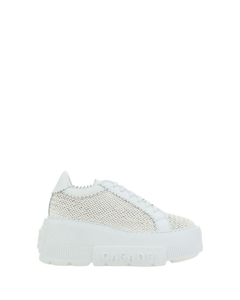 Casadei White Other Fibres Platform Sneakers Glam Steals