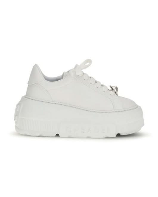 Casadei White Rubber Platform Sneakers