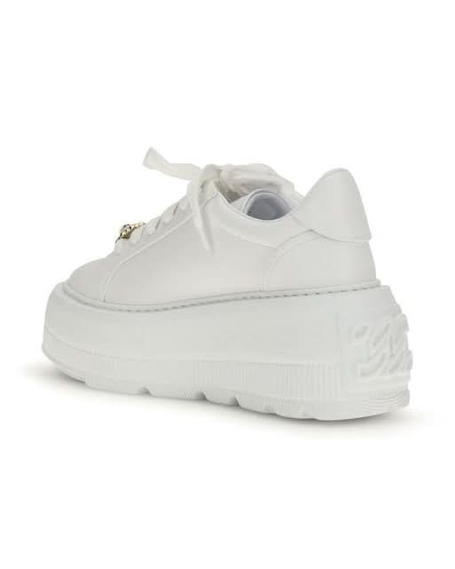 Casadei White Rubber Platform Sneakers