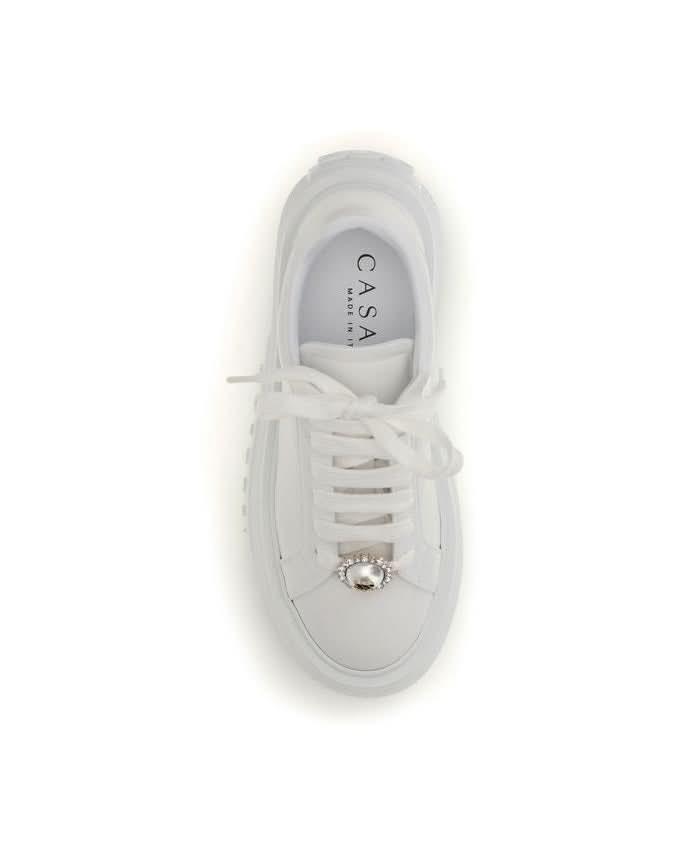 Casadei White Rubber Platform Sneakers