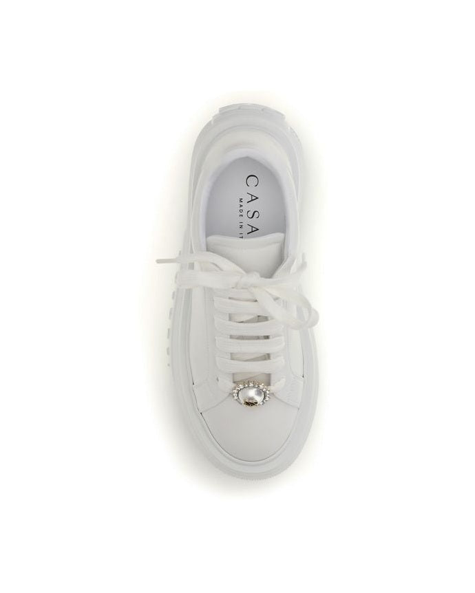 Casadei White Rubber Platform Sneakers