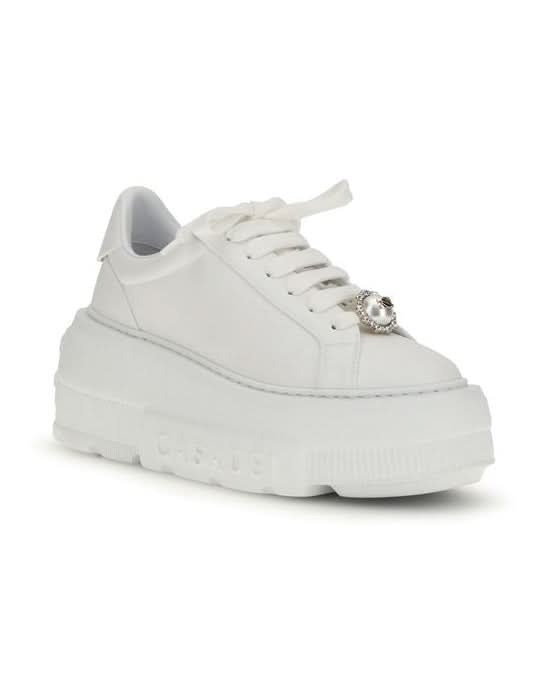 Casadei White Rubber Platform Sneakers