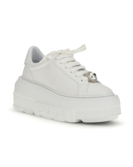 Casadei White Rubber Platform Sneakers