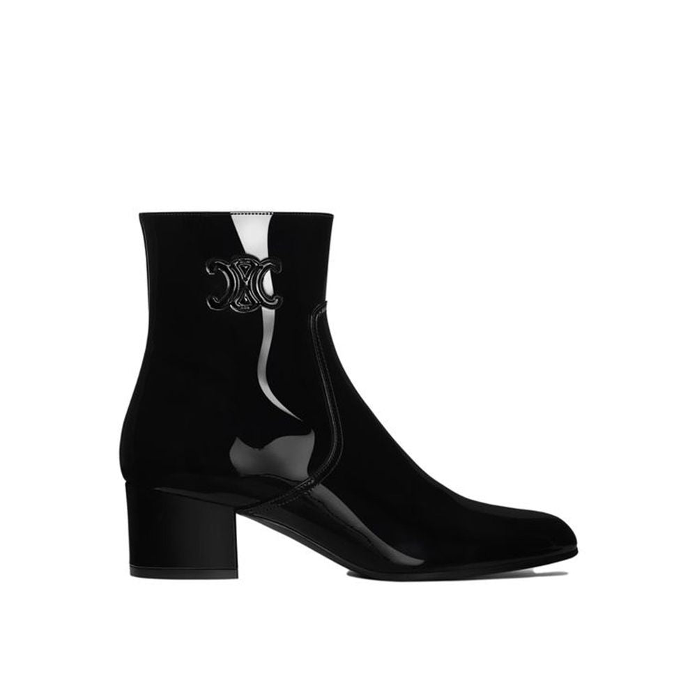 Celine Leather Triomphe Zipped Boots Glam Steals