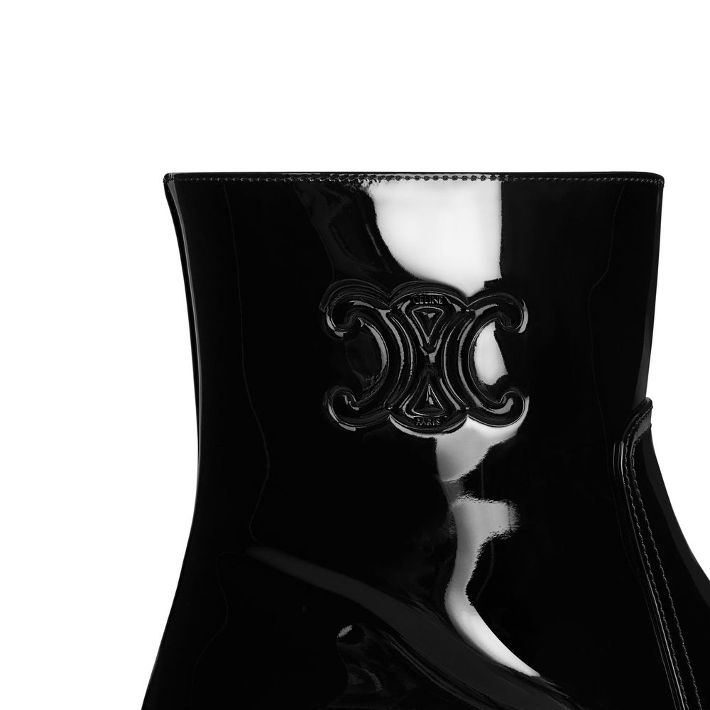 Celine Leather Triomphe Zipped Boots Glam Steals