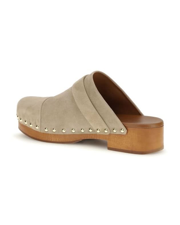 Chloé Beige Calf Leather Bos Taurus Clogs Flats