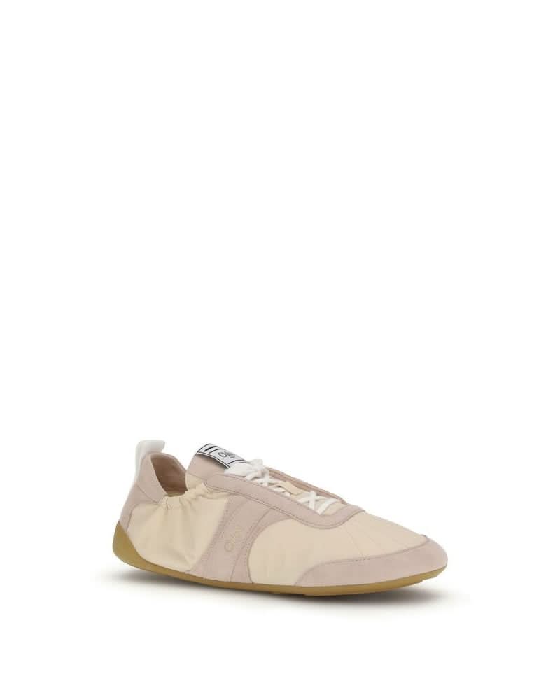 Chloé Beige Nylon Athletic Sneakers Sneakers