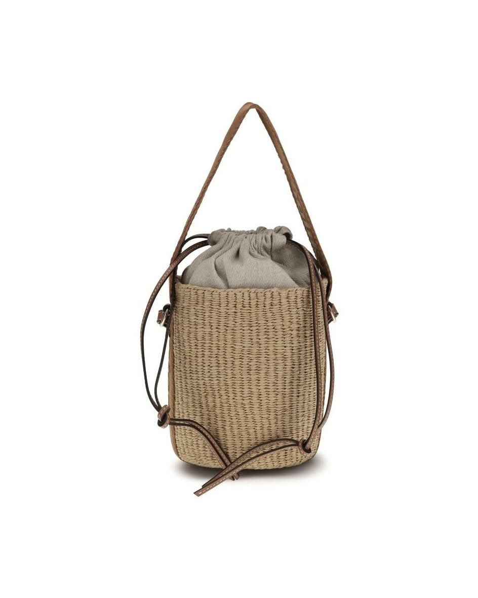 Chloé Beige Raffia Bucket Bag