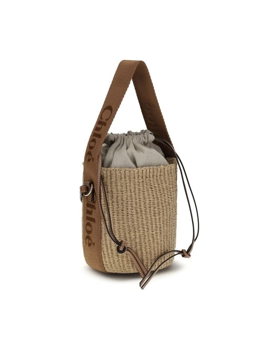Chloé Beige Raffia Bucket Bag