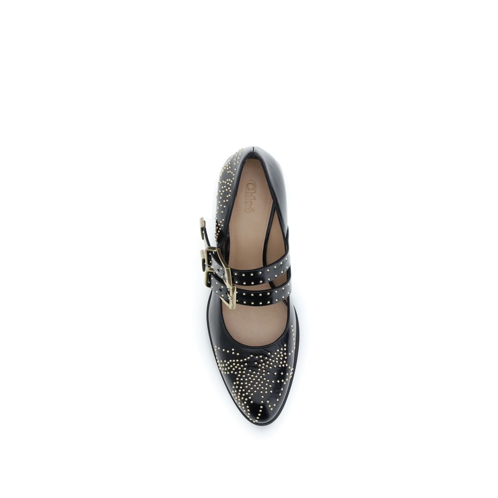 Chloé Black Calf Leather Bos Taurus Ballet Flats Glam Steals
