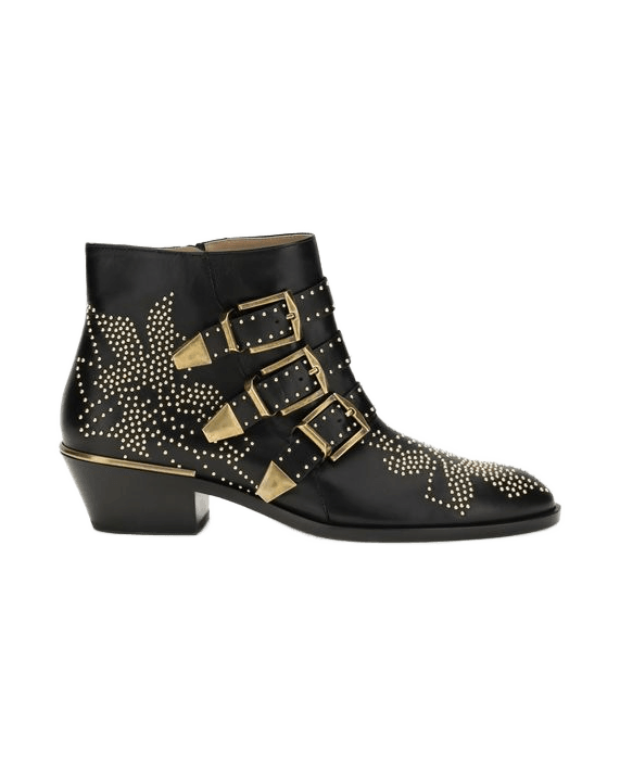 Chloé Black Calf Leather Bos Taurus Lace Up Boots Boots