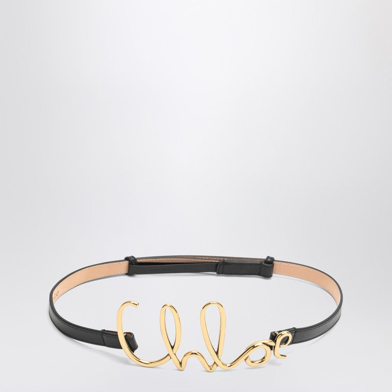 Chloé Black Leather Iconic Small Belt Glam Steals