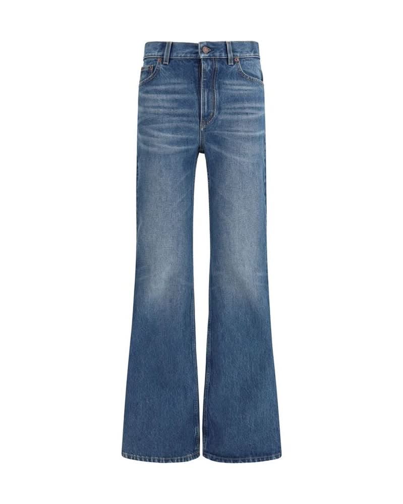 Chloé Blue Cotton Flared Jeans Glam Steals
