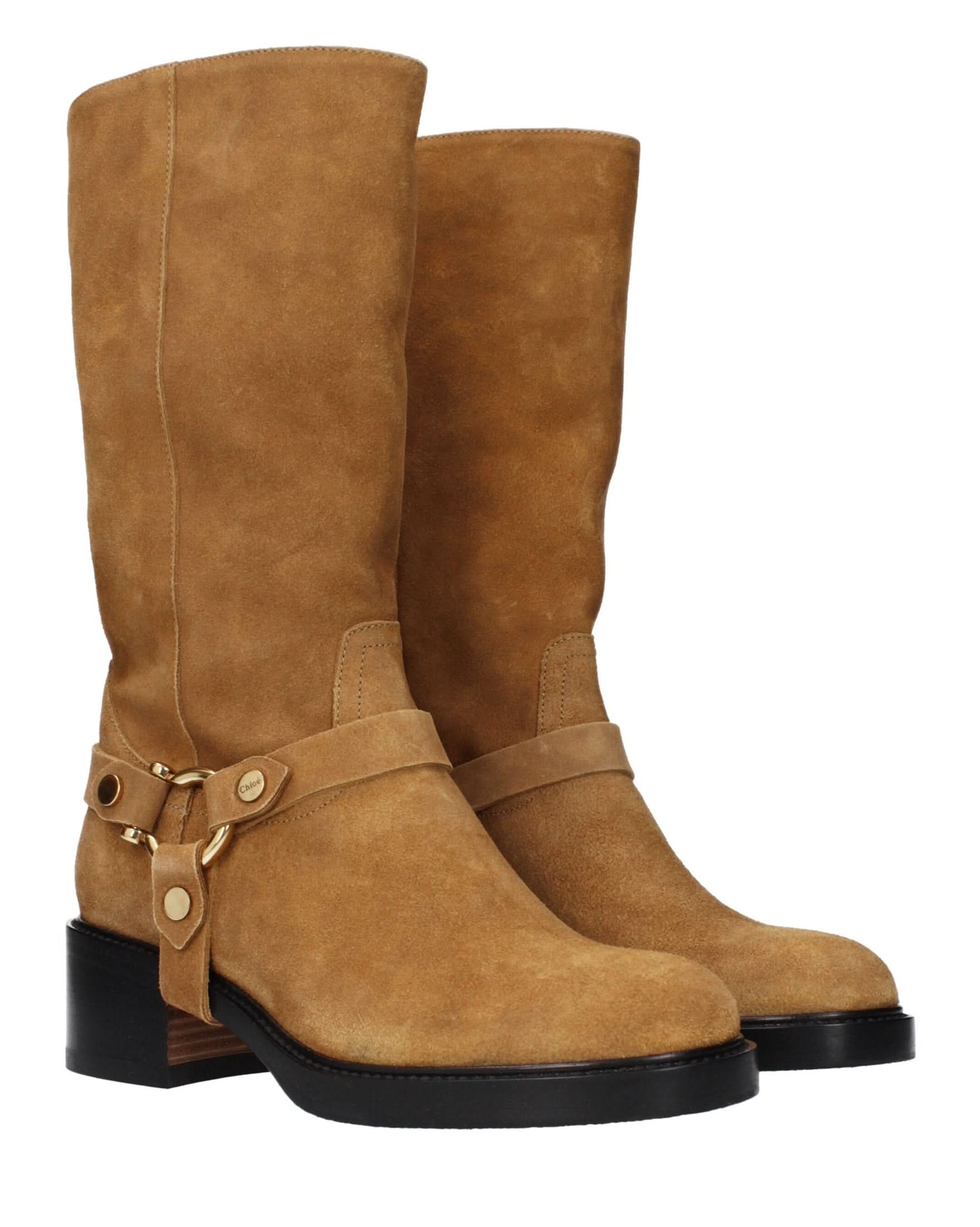 Chloé Brown Leather Ankle Boots Boots