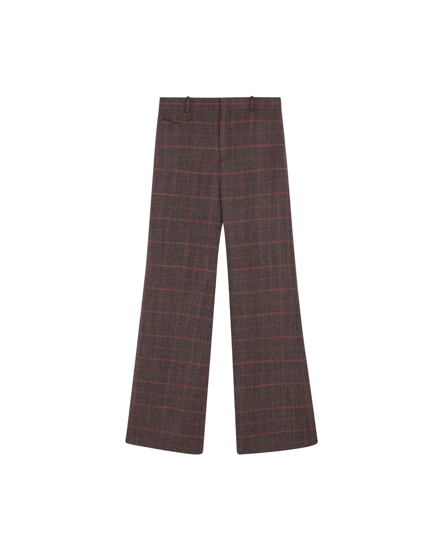 Chloé Brown Wool Flared Checkered Trouser Glam Steals