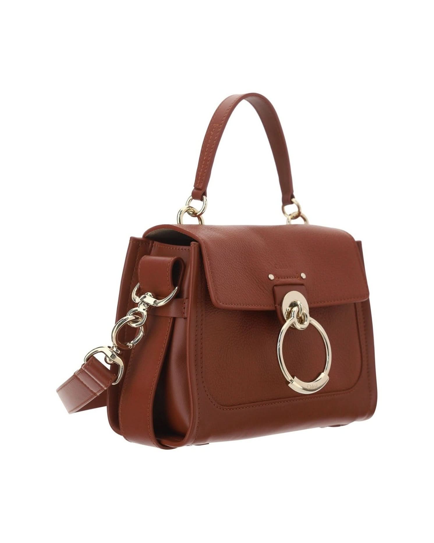 Chloé Elegant Brown Sepia Calfskin Shoulder Handbag Shoulder Bags