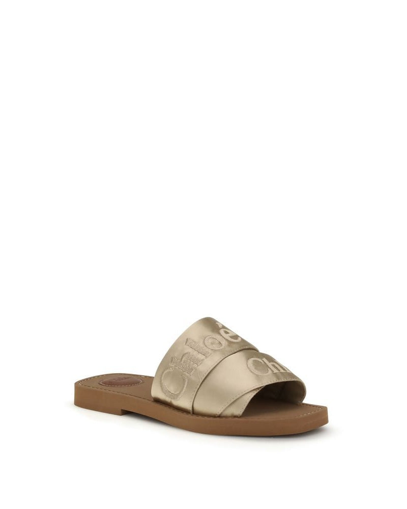 Chloé Gold Polyester Sandals Sandals