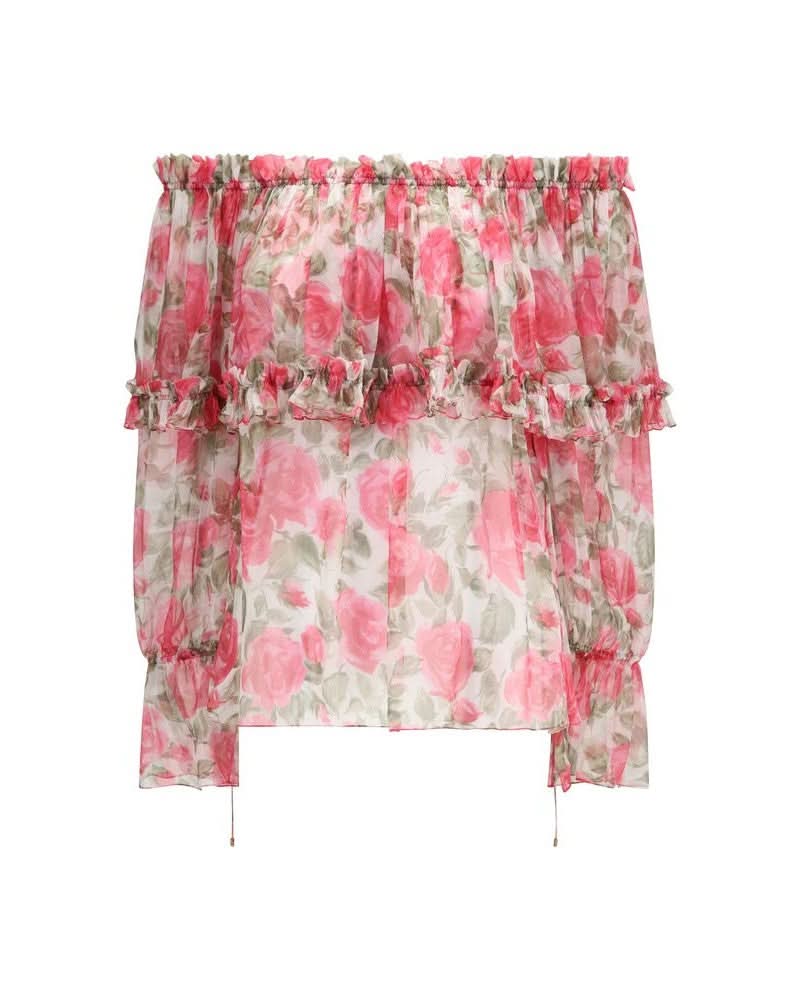 Chloé Multicolor Silk Pattern Top Glam Steals