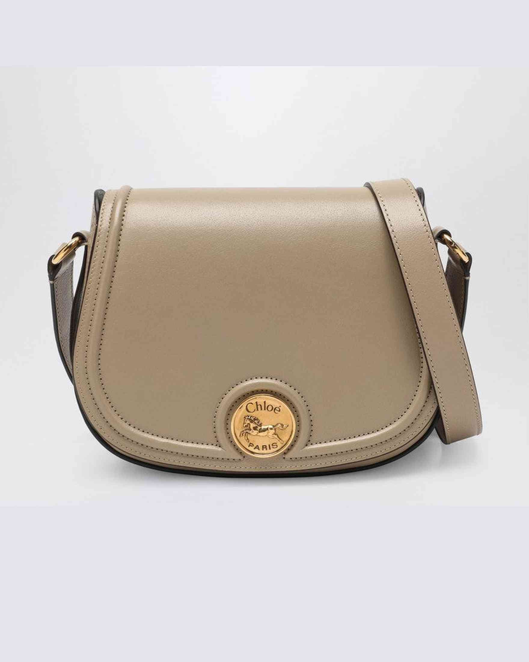 Chloé Pink Leather Saddle Horse Medal Bag in Hammered Glam Steals