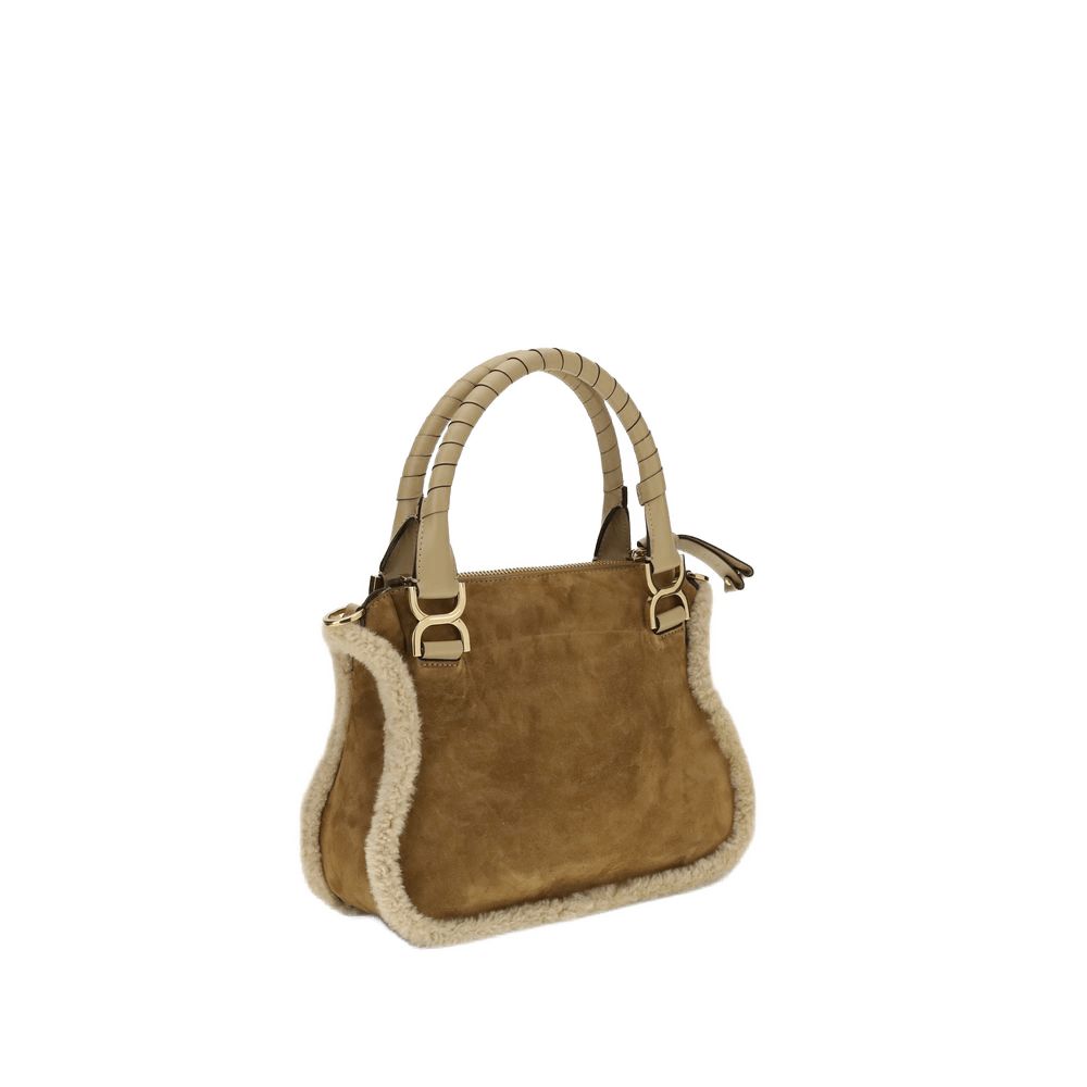 Chloé Suede and Shearling Leather Marcie Small Handbag Glam Steals