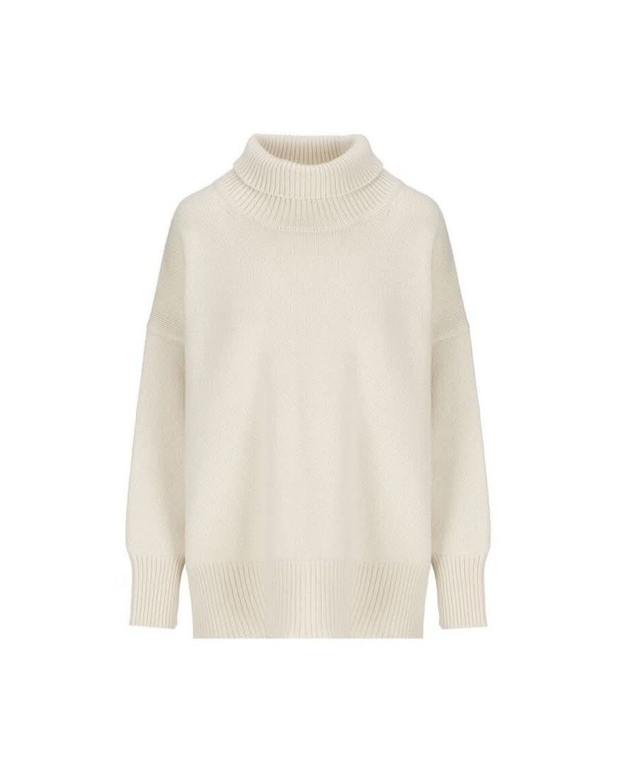 Chloé White Cashmere Turtleneck Sweatshirt