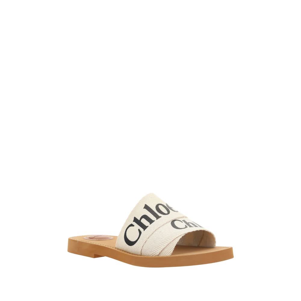Chloé White Rubber Flat Sandals Glam Steals