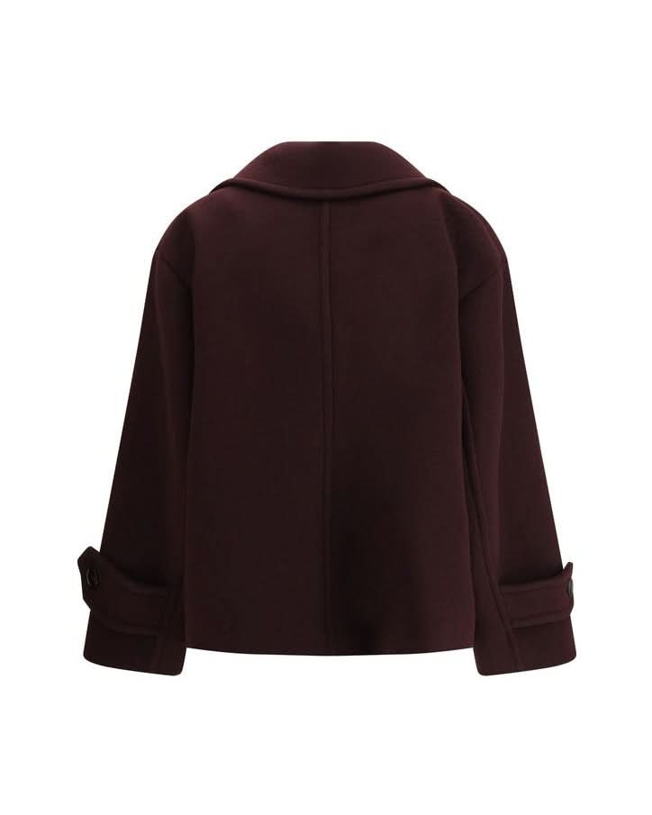 Chloé Wool Bordeaux Fleece Coat Coats & Jackets