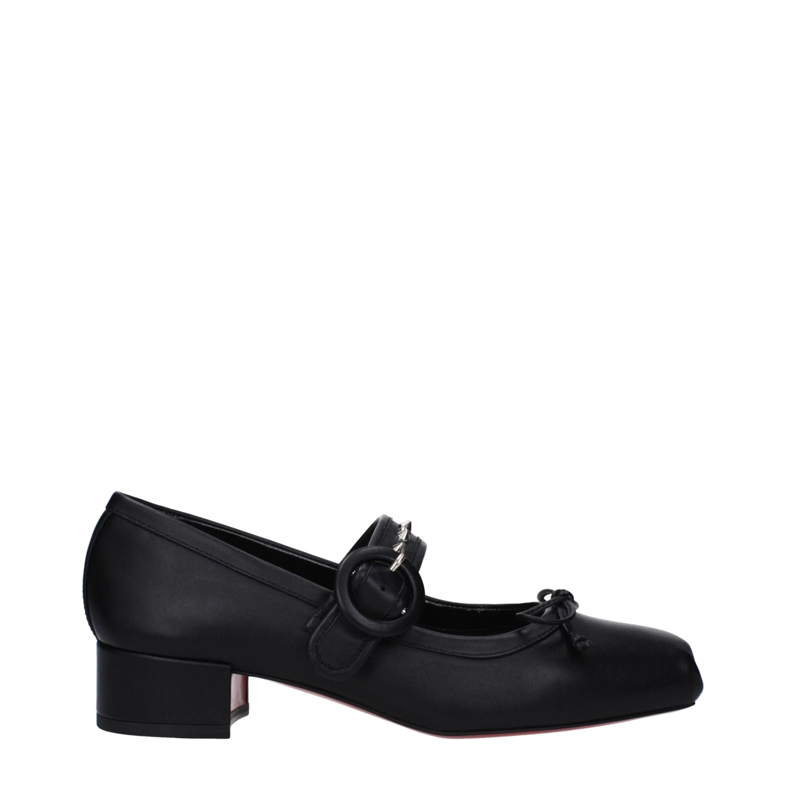 Christian Louboutin Black Leather Ballet Flats Glam Steals