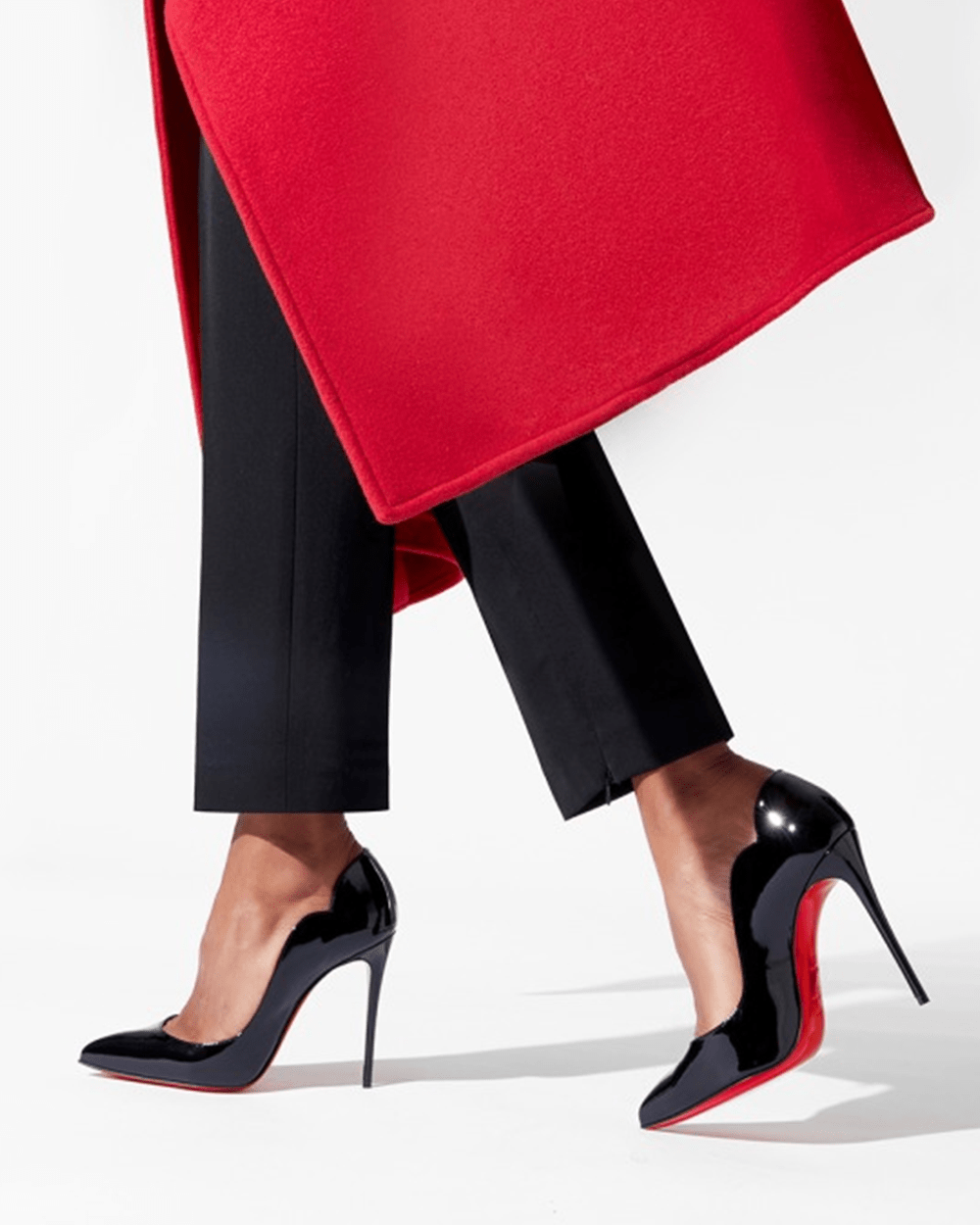 Christian Louboutin Black Leather Patent Hot Chick Pumps Glam Steals