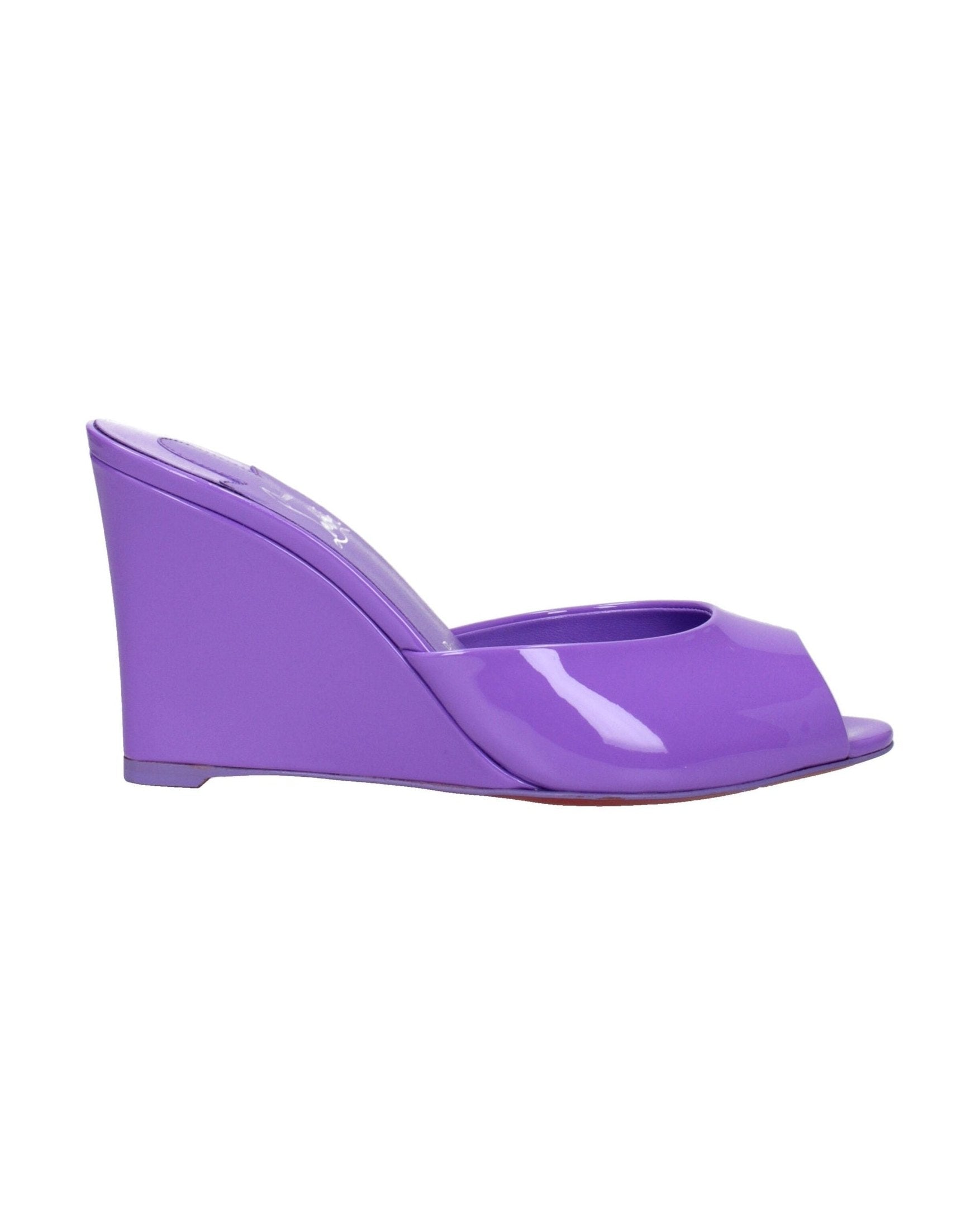Christian Louboutin Purple Leather Wedge Sandals Glam Steals