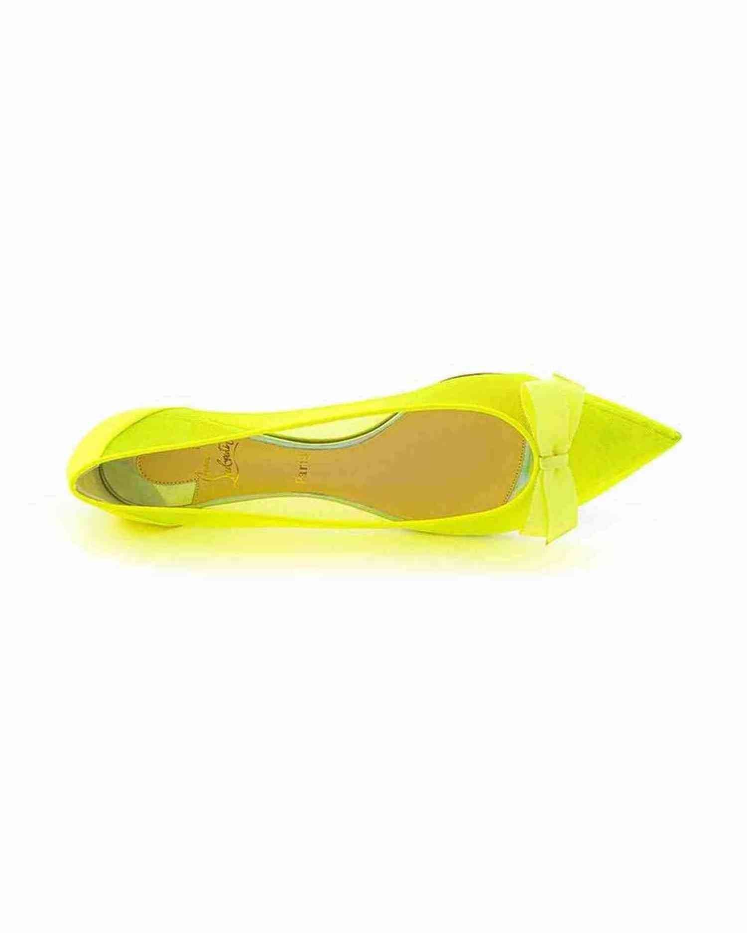 Christian Louboutin Yellow Mesh Sunshine Flat Elegance Flats