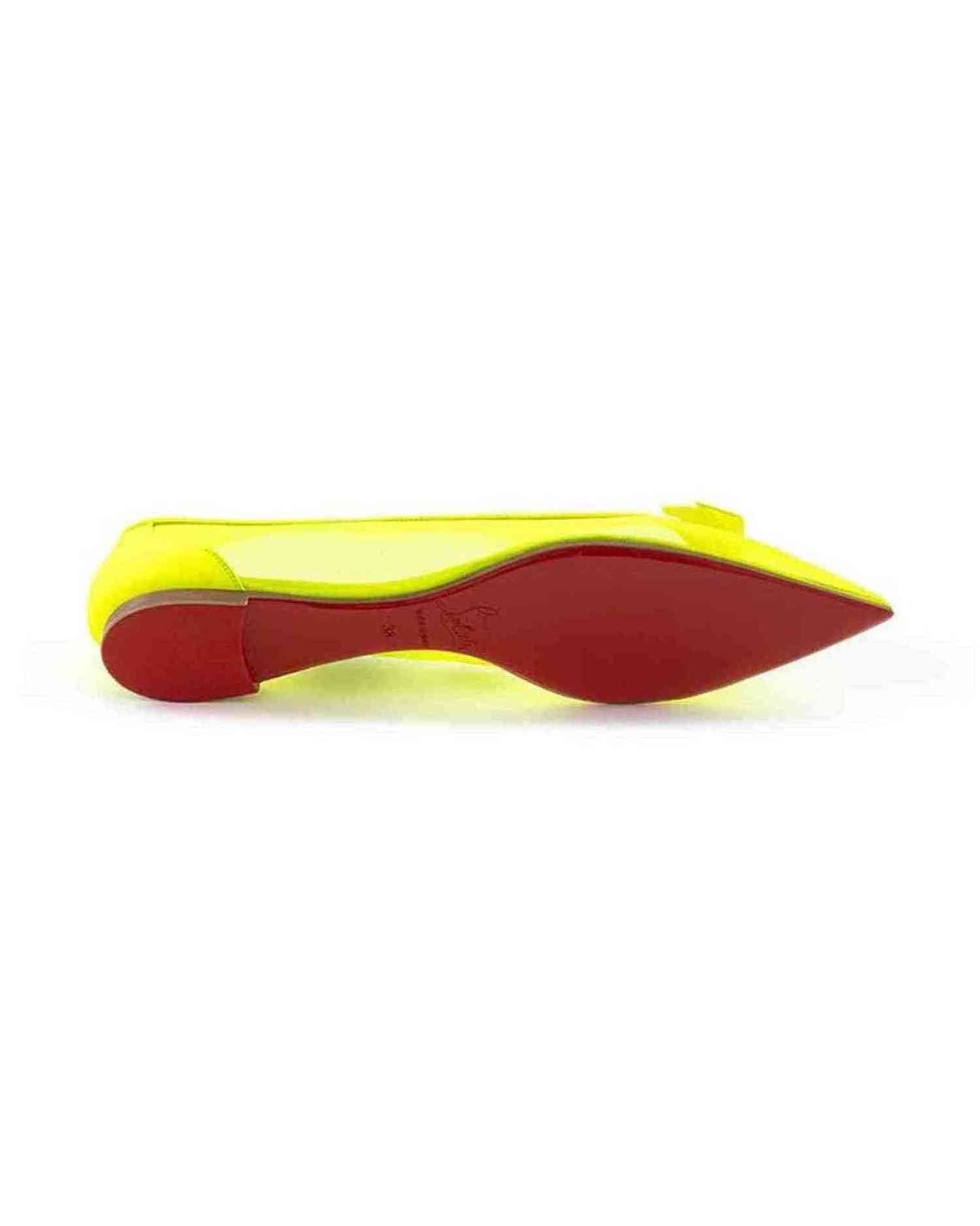 Christian Louboutin Yellow Mesh Sunshine Flat Elegance Flats