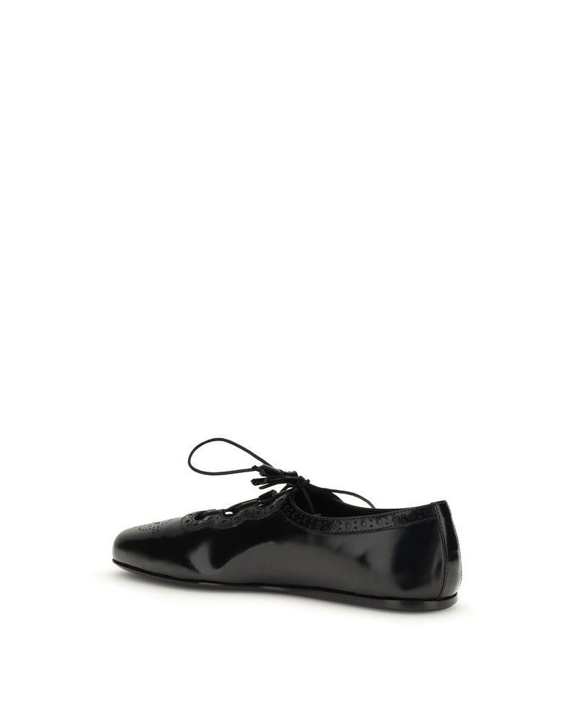 Church's Black Calf Leather Bos Taurus Ballet Flats