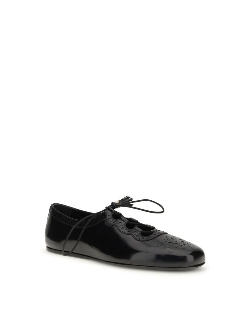 Church's Black Calf Leather Bos Taurus Ballet Flats