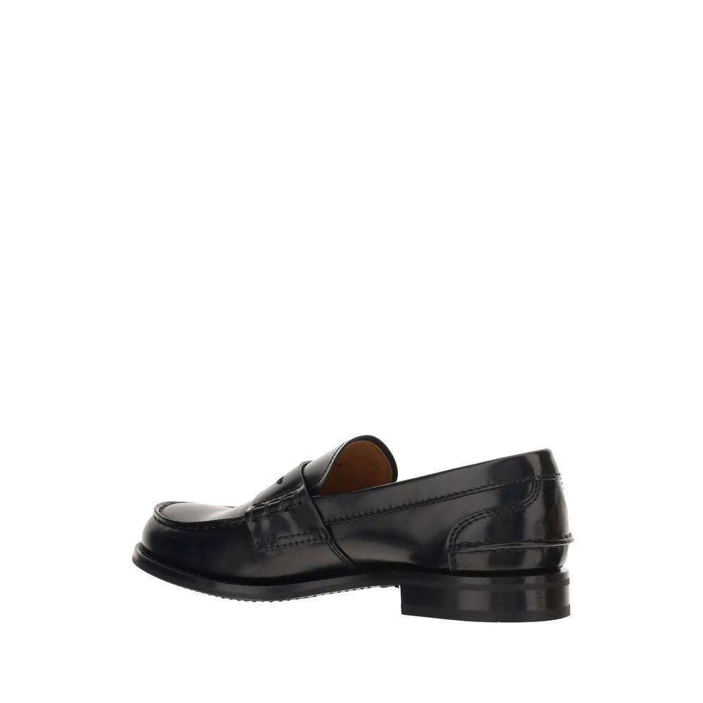 Church's Black Calf Leather Bos Taurus Slip On Loafers Glam Steals