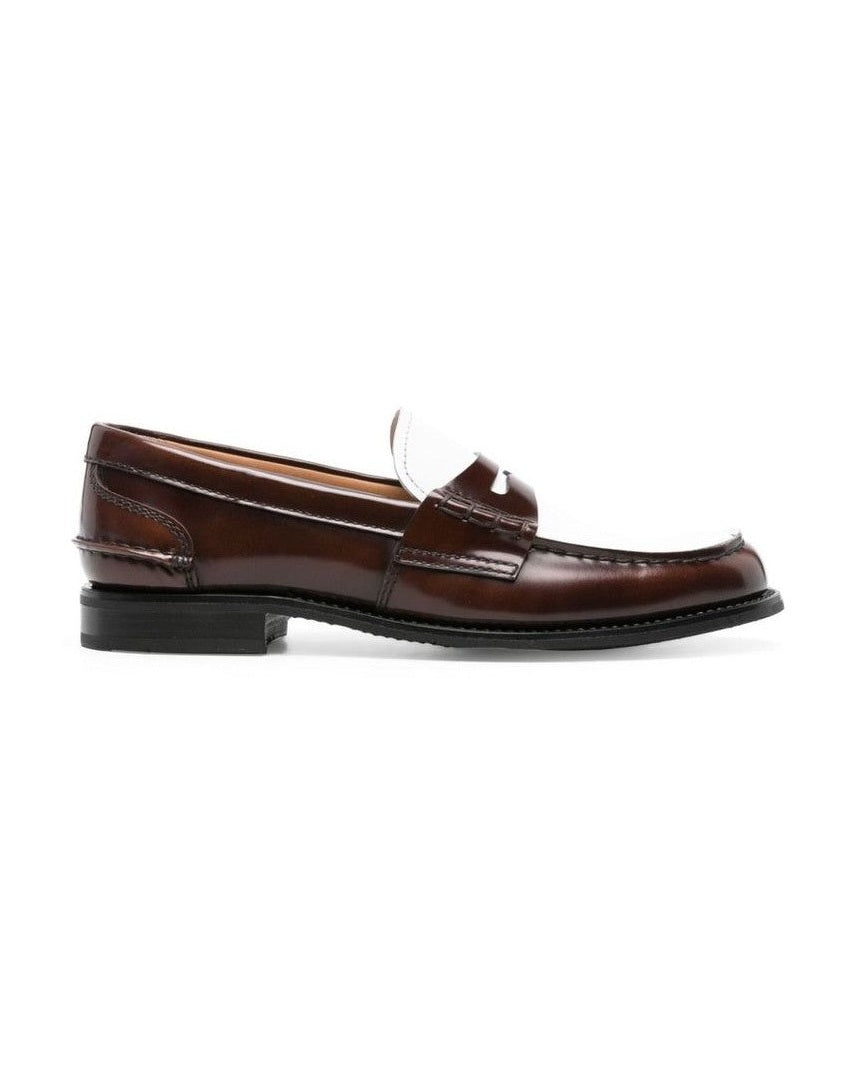 Churchs Brown Calfskin Slip On Loafers