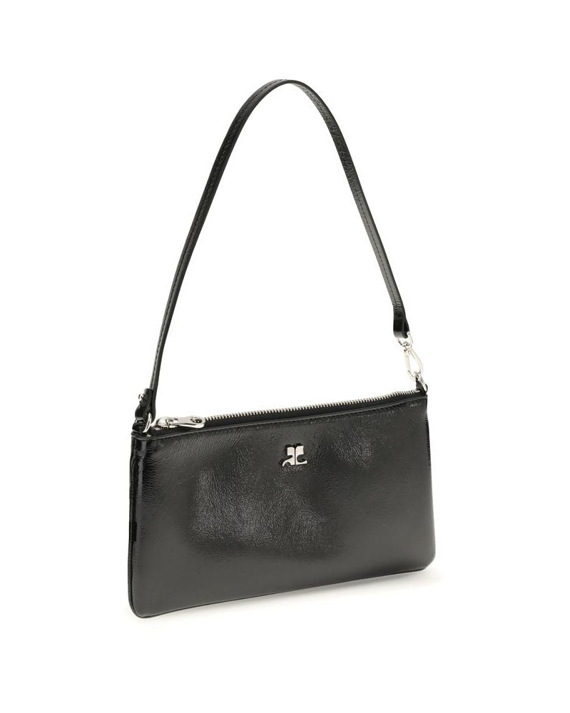 Courrèges Black Cowhide Shoulder Bag Shoulder Bags