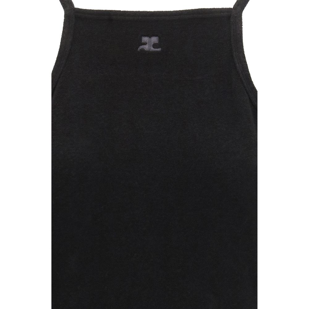 Courrèges Black Viscose Casual Dress Glam Steals