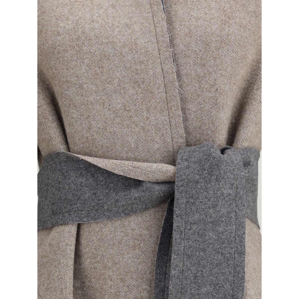 Di Stavnitser Beige Wool Merino Coat Glam Steals