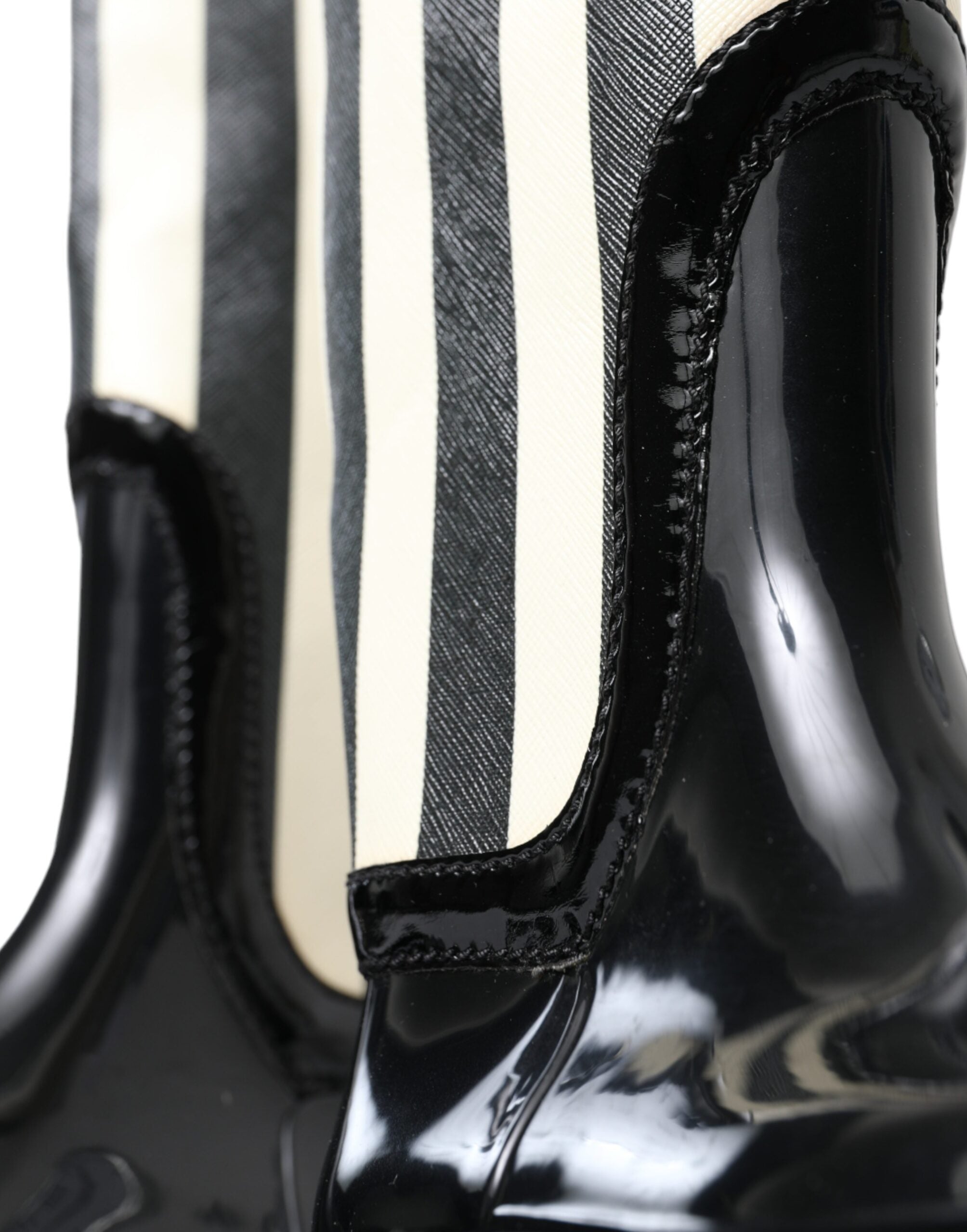 Dolce & Gabbana And Striped Knee High Black White Boots Glam Steals