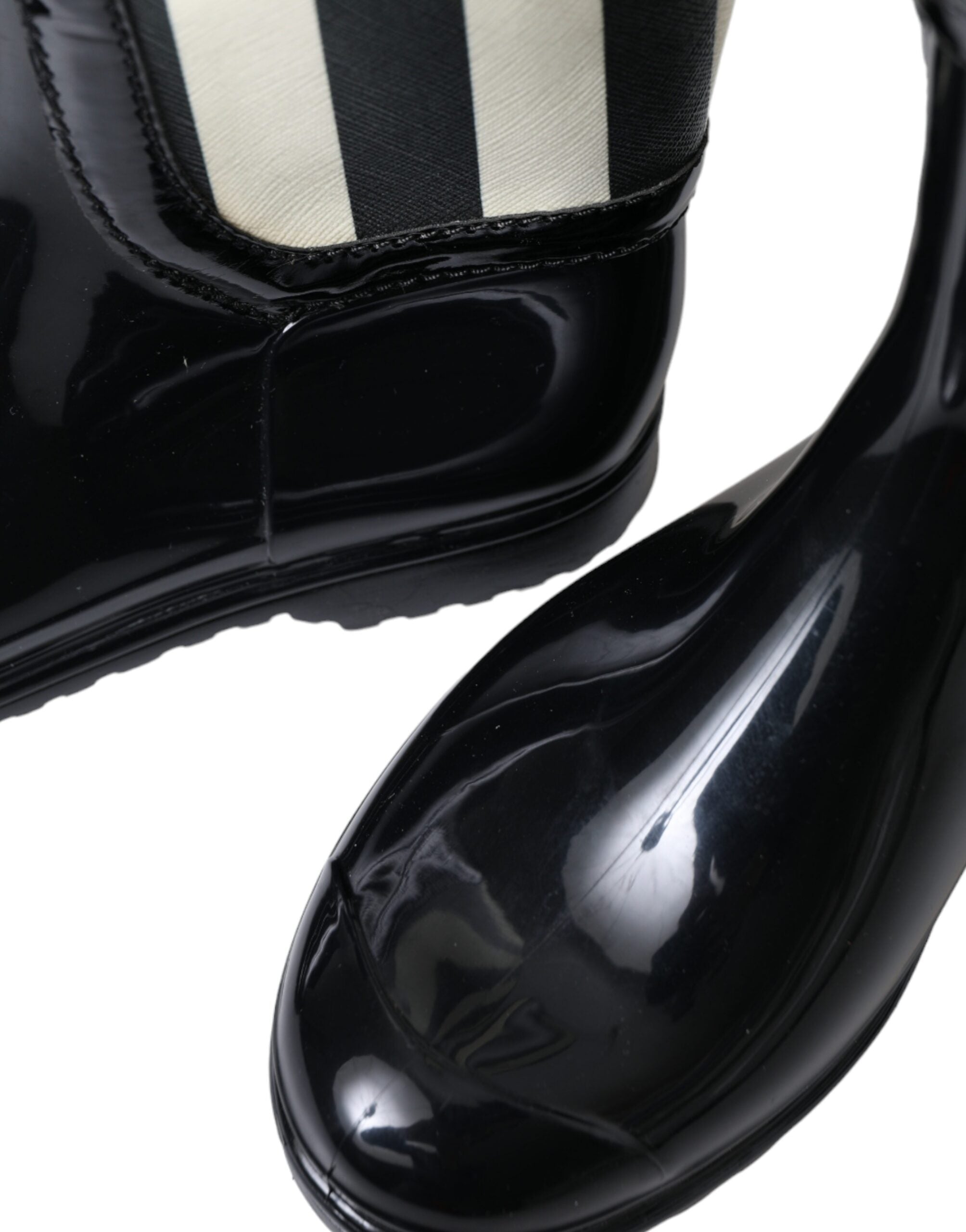 Dolce & Gabbana And Striped Knee High Black White Boots Glam Steals